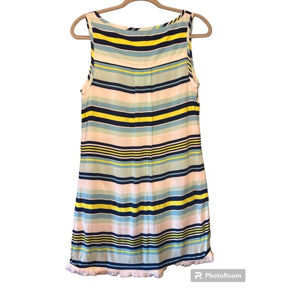 Southern Tide Striped Tank T-Shirt Dress With Fringe Size Medium - Picture 2 of 6